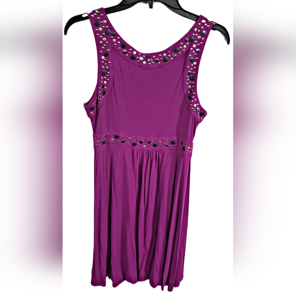 Mercer & Madison Purple Empire Waist Tank Top Midi Dress; Large - Picture 2 of 3